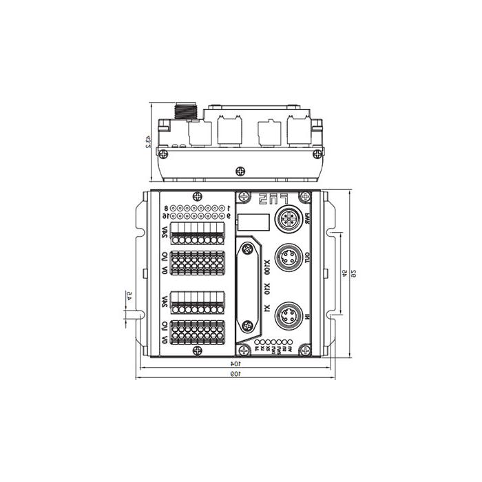 Modbus-RTU protocol, IP20, 16DI/DO adaptive configuration, NPN, terminal, Remote Module, 009M11